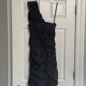 Black Betsy and Adam one shoulder strap dress